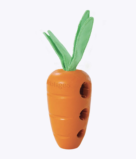 Carrot stuffer dog toy