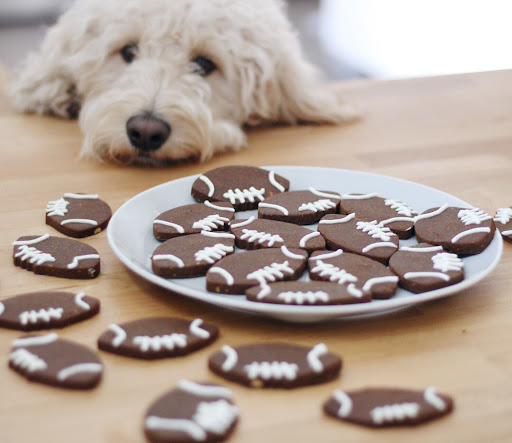Peanut Butter Football Cookies for dogs