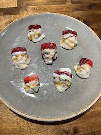 Frozen Strawberries with Yogurt frozen dog treats