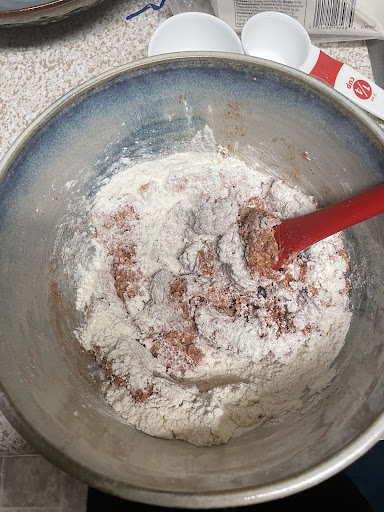 Paste added to flour for homemade treat recipe